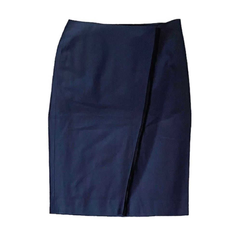 Kit and Ace Navy Blue Pencil Skirt Diagonal Accent